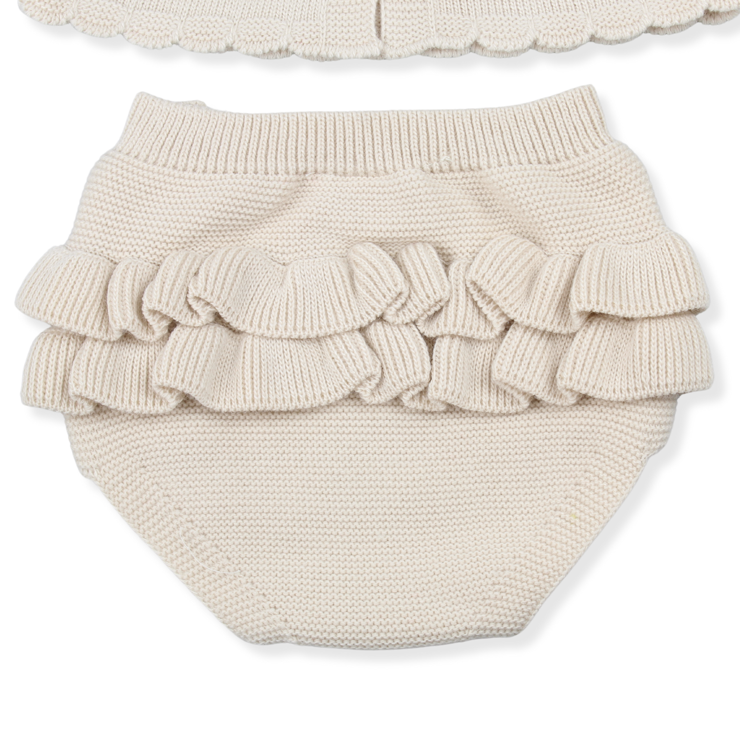Baby Girls Knitted Beige Outfit