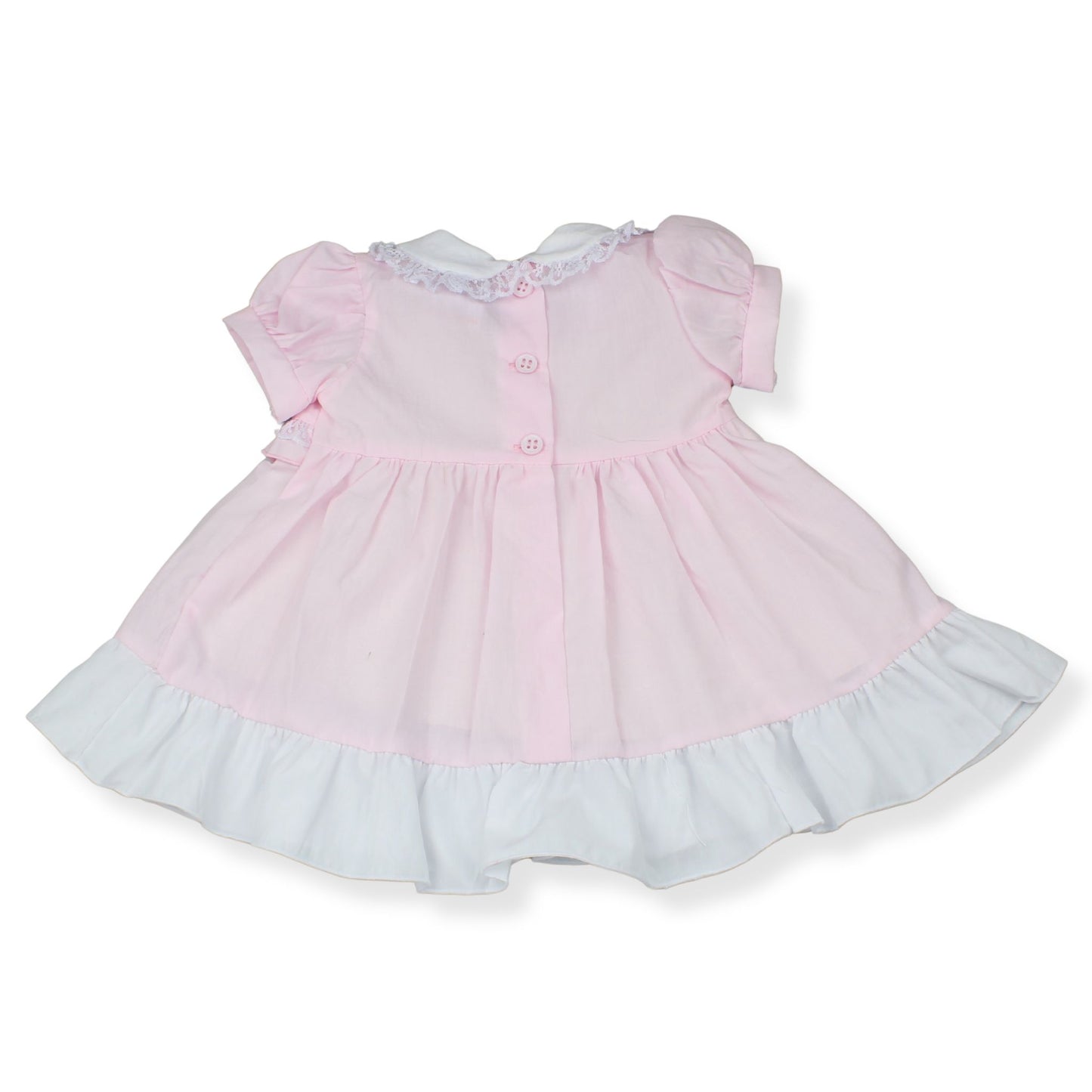 Baby Girl Pink Dress with Lace Collar, Headband & Knickers