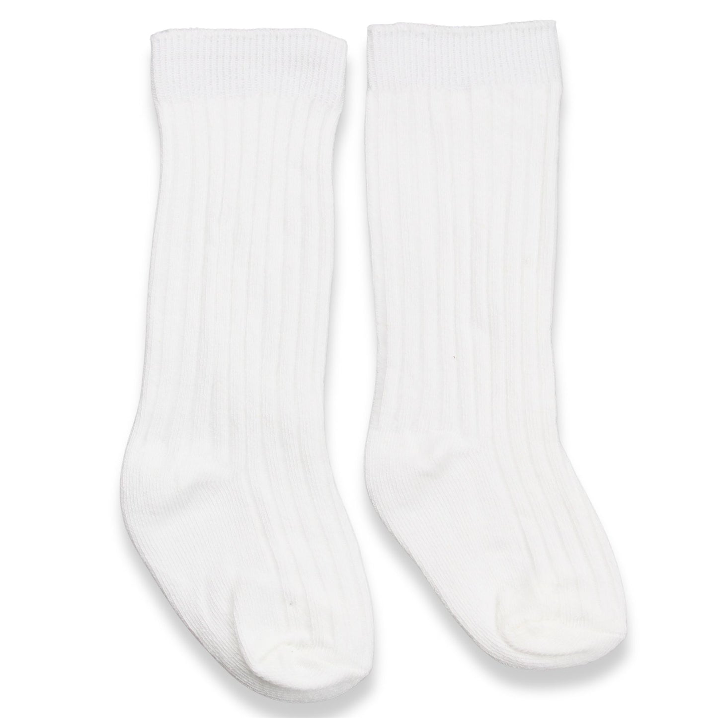 Pair of white socks on a white background