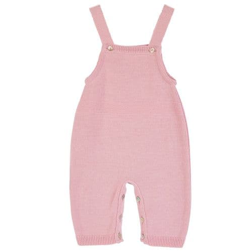 Knitted Baby Dungarees – Pink