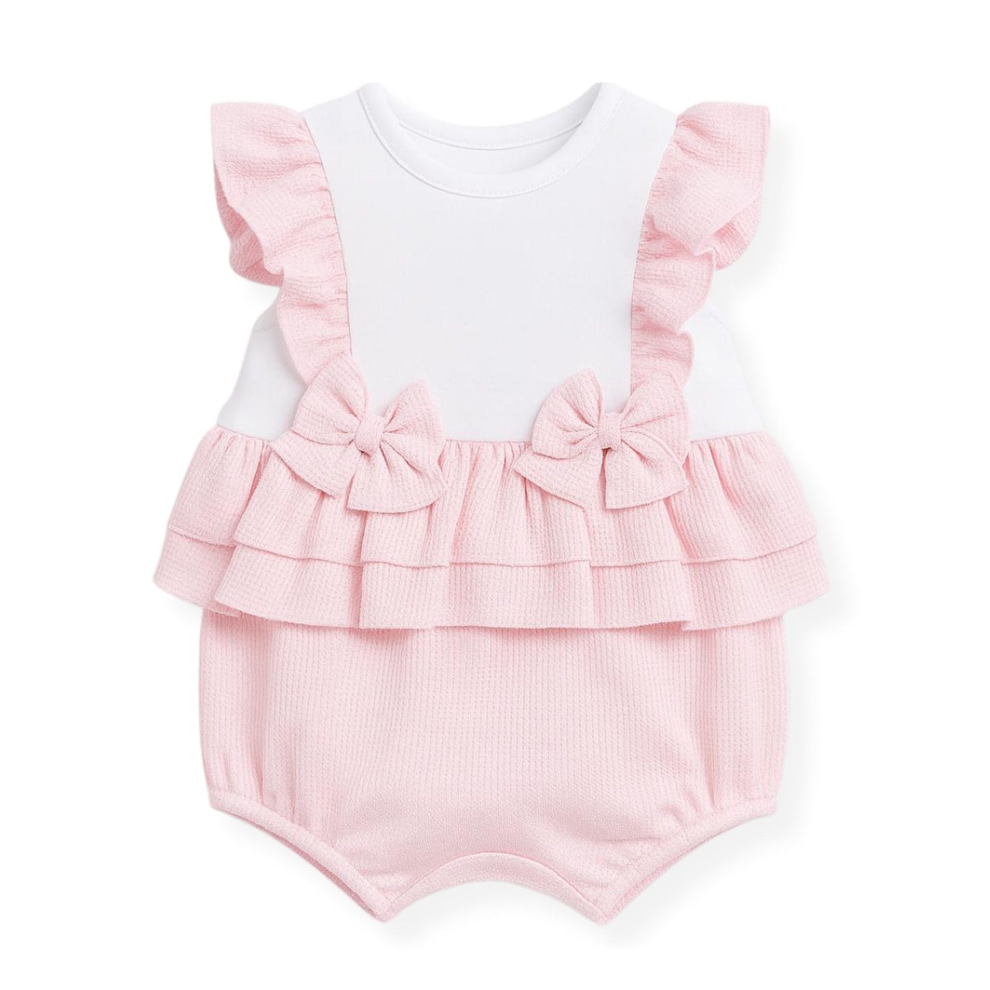 baby girls romper pink in a spanish style