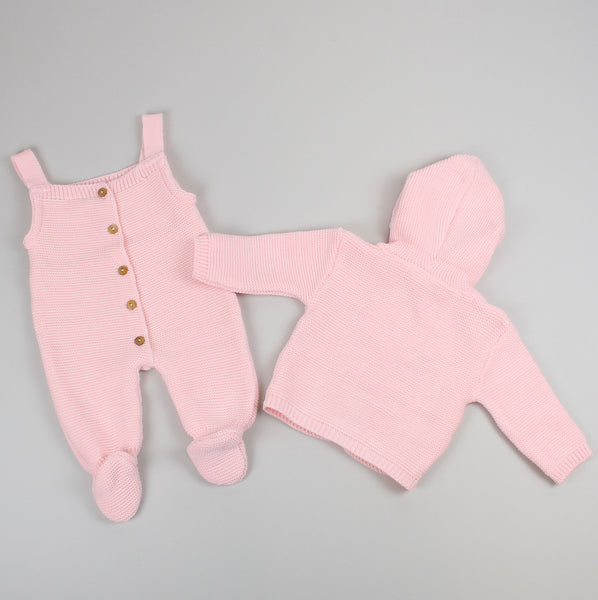 baby girls pink knitted set