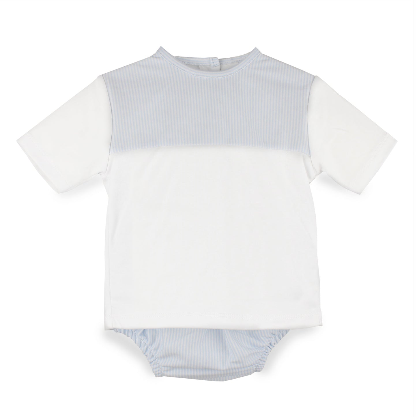 Baby Boys Blue Stripe Two Piece Outfit – 100% Cotton