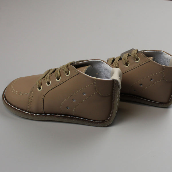 smart brown dress shoe for baby boys