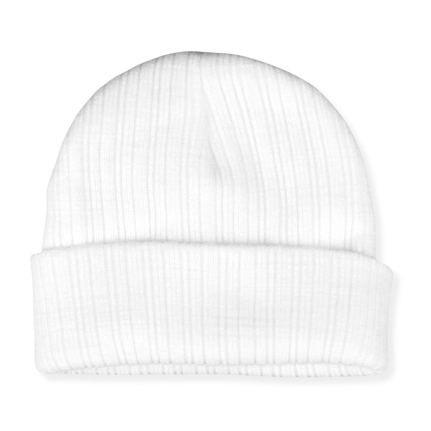 White beanie hat on a white background