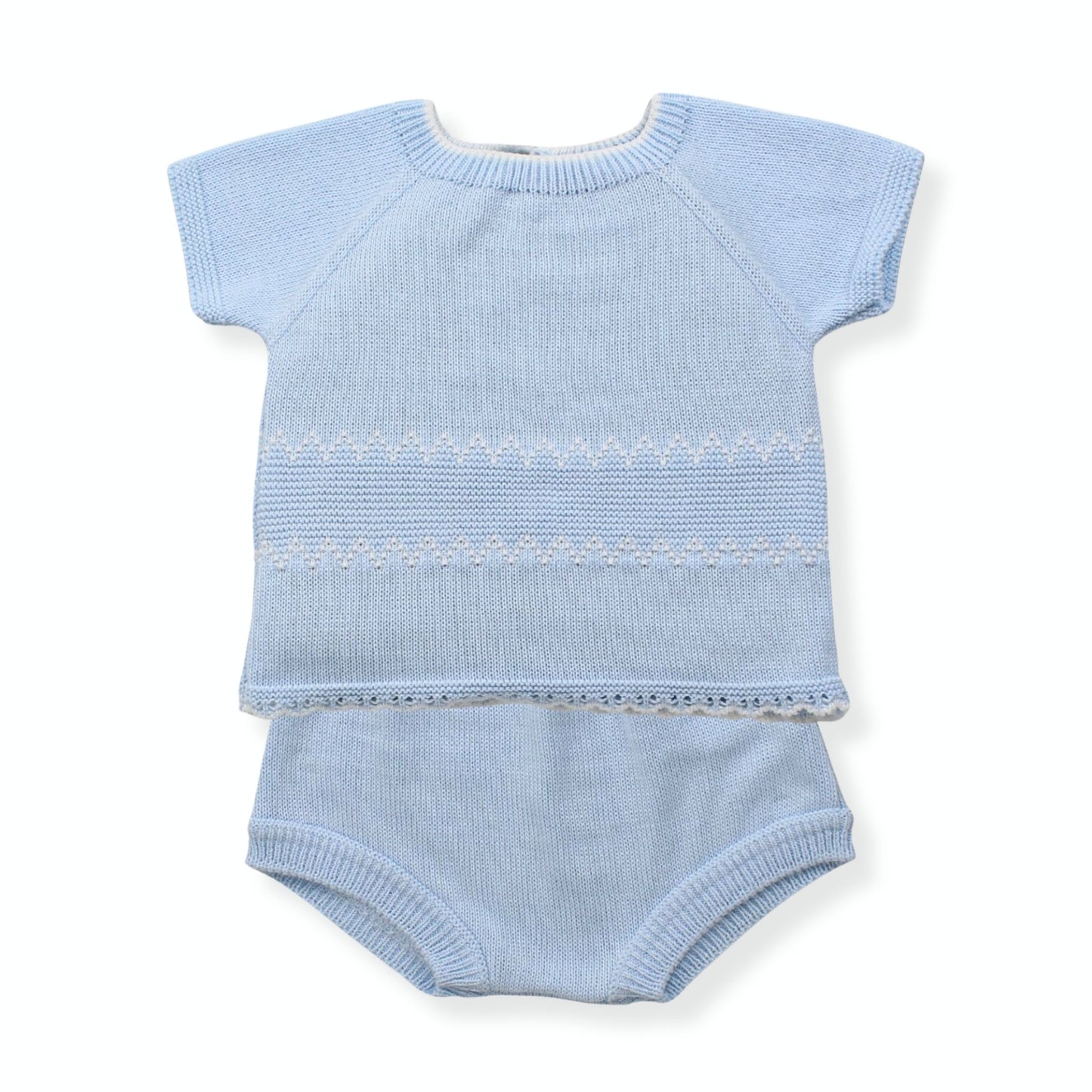 baby boys 2 piece knitted outfit in a spanish style