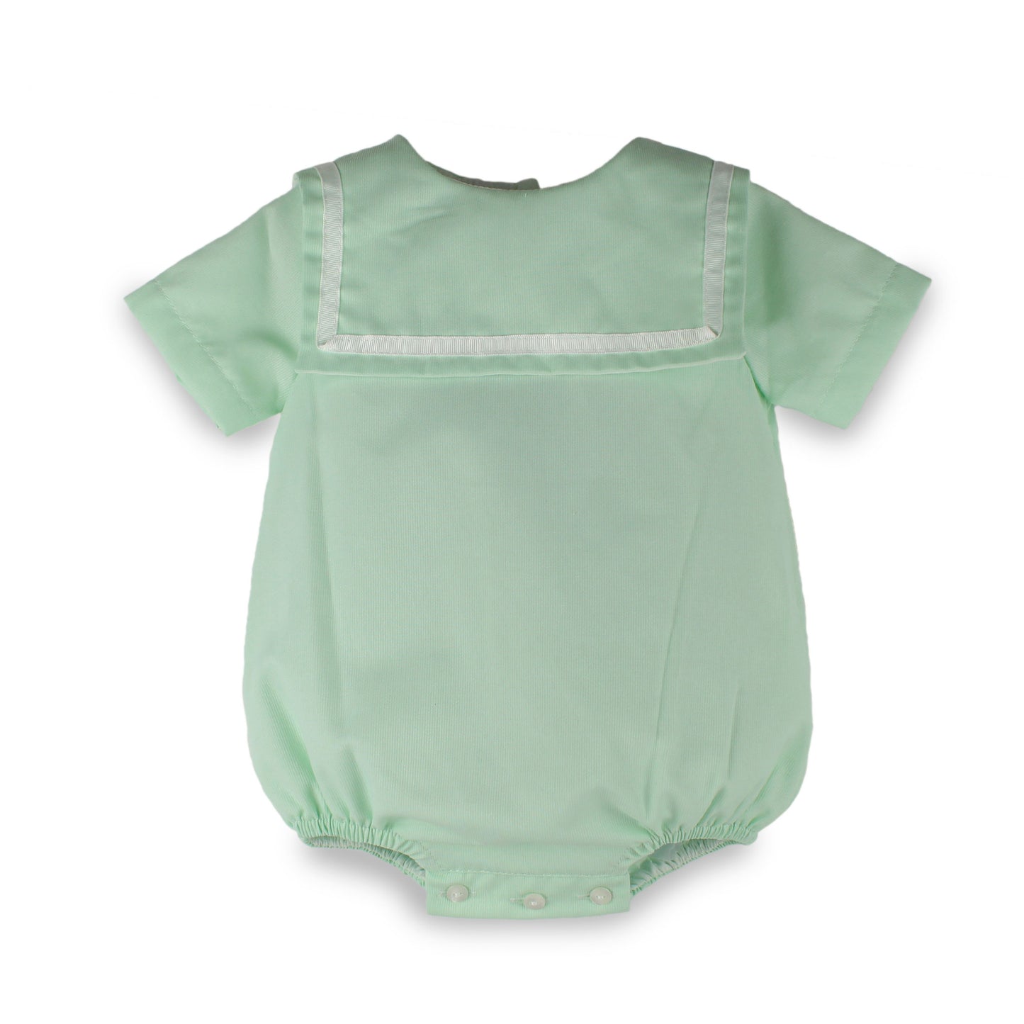 baby boys romper in mint green with sailor collar