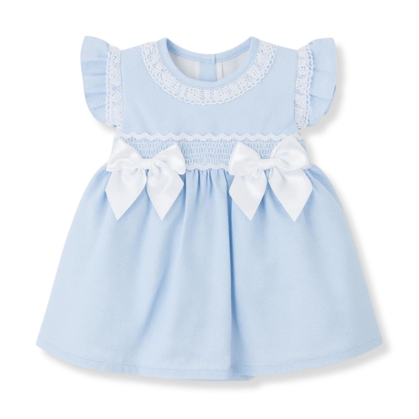 Baby girls blue smoked dress spanish style