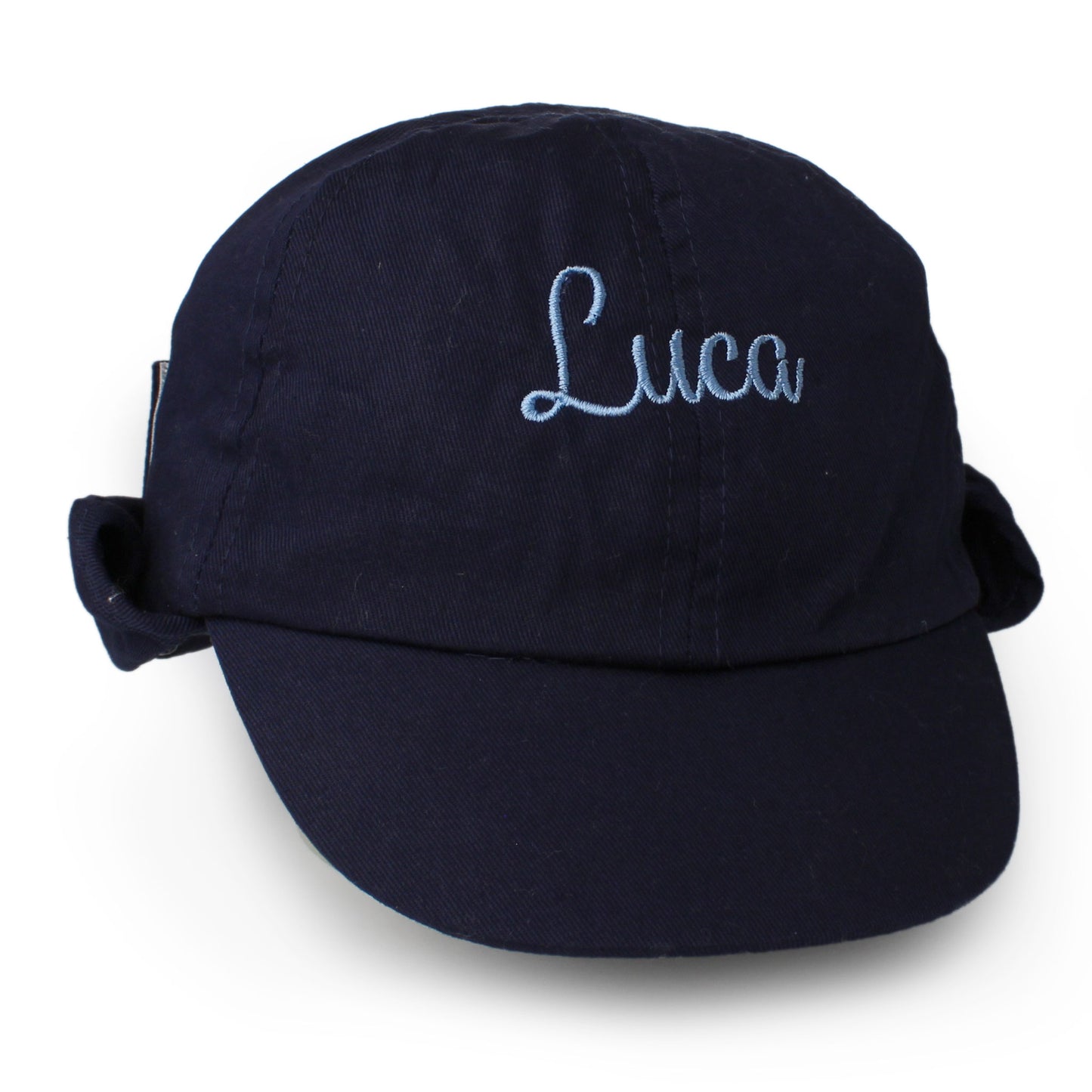 Baby boys custom navy baseball cap personalised