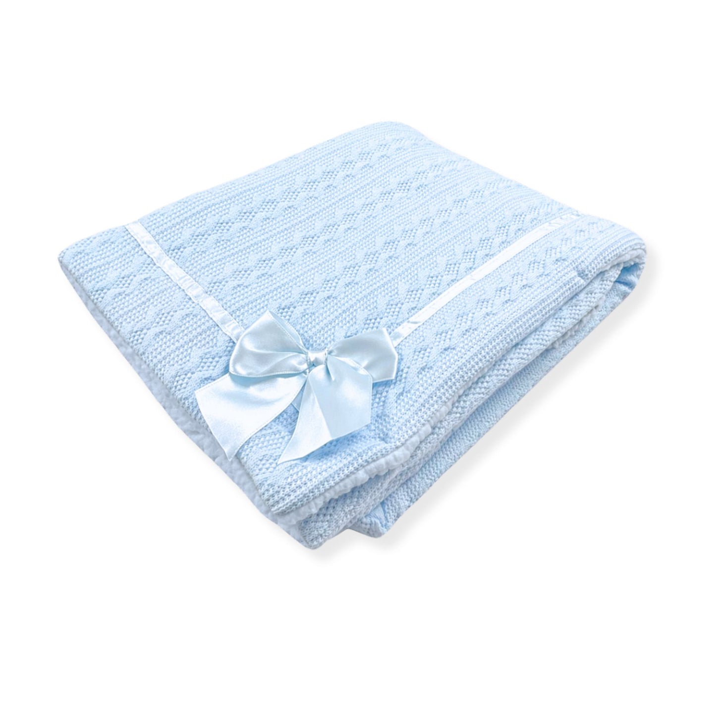 baby blue boys knitted blanket
