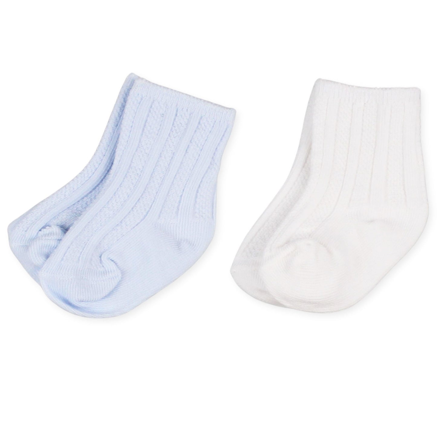 two pack baby boy socks blue and white