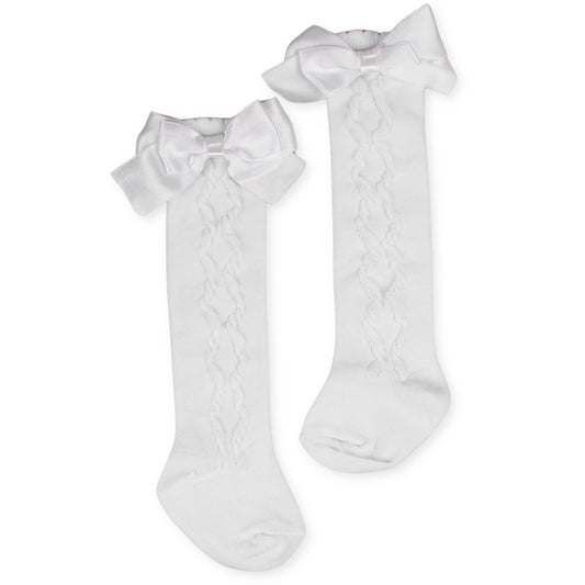 baby girls high knee sock with ribbon bow pex grazia
