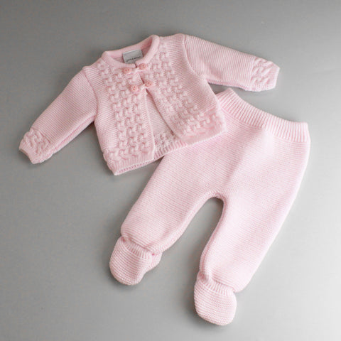 baby girls knitted two piece outfit cardigan and legging