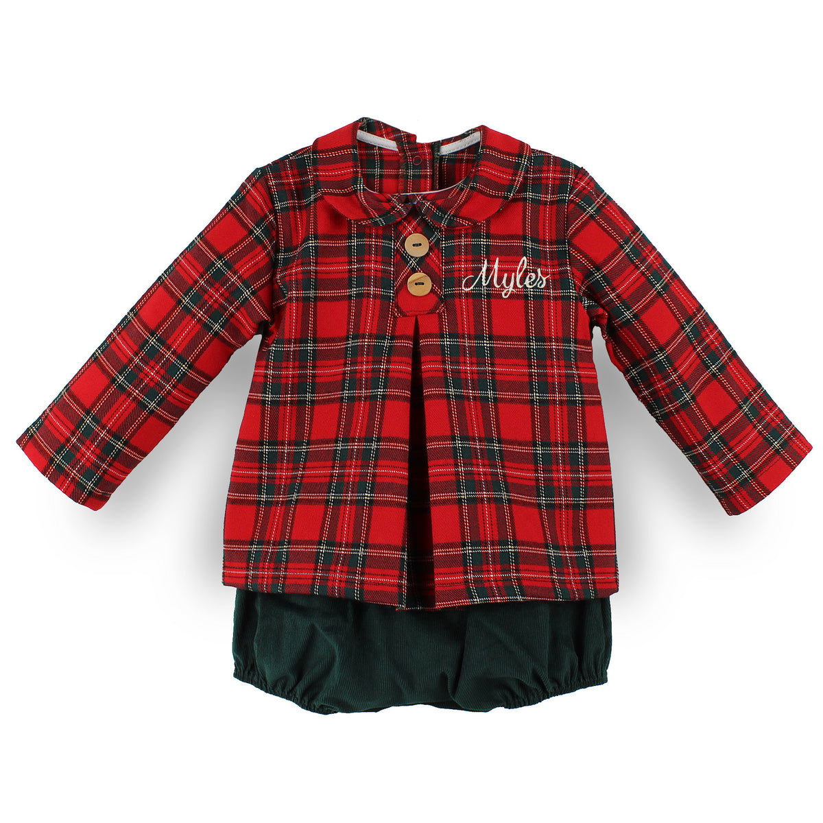 Personalised Baby Boys Tartan Christmas Outfit | Rapife