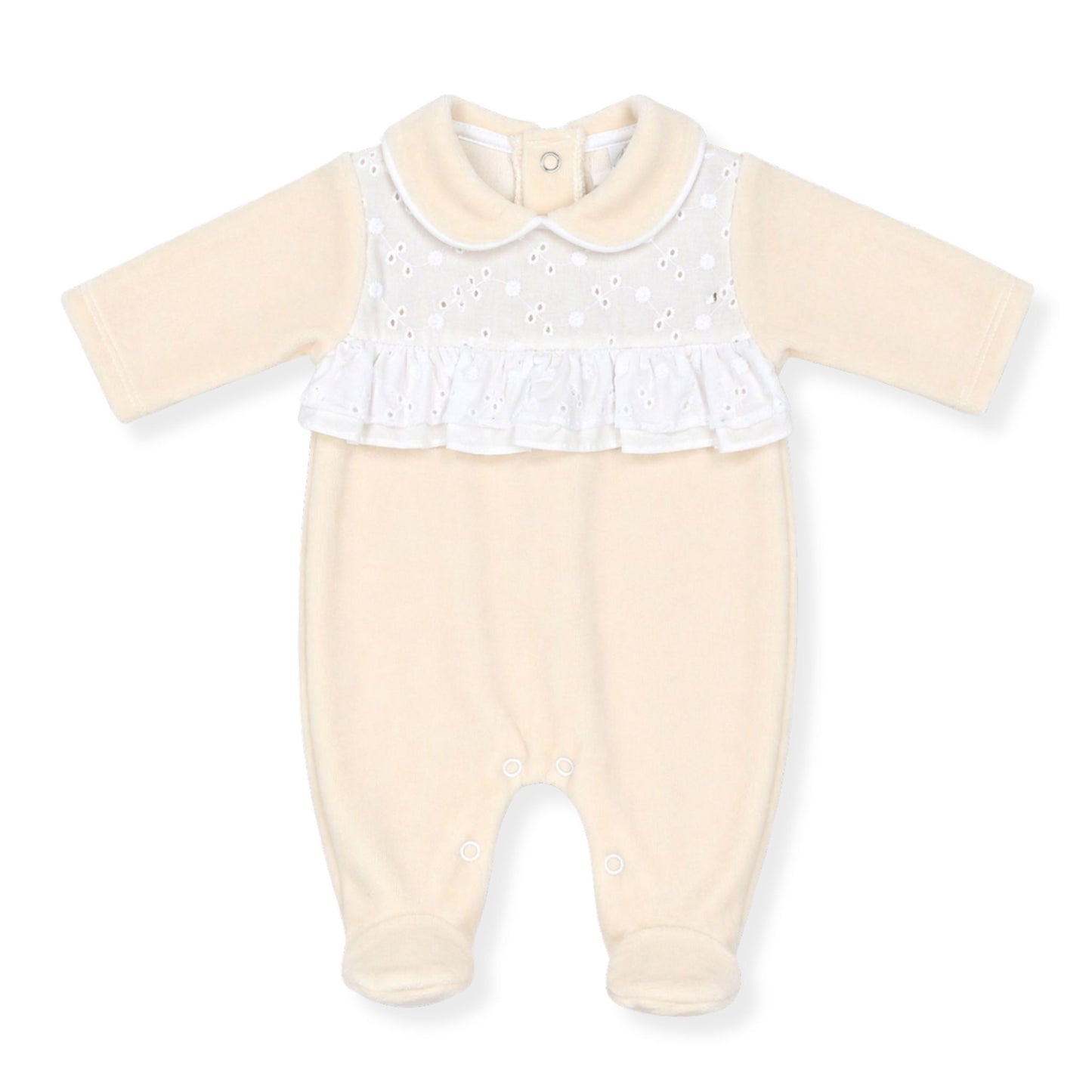 beige girls sleepsuit velour