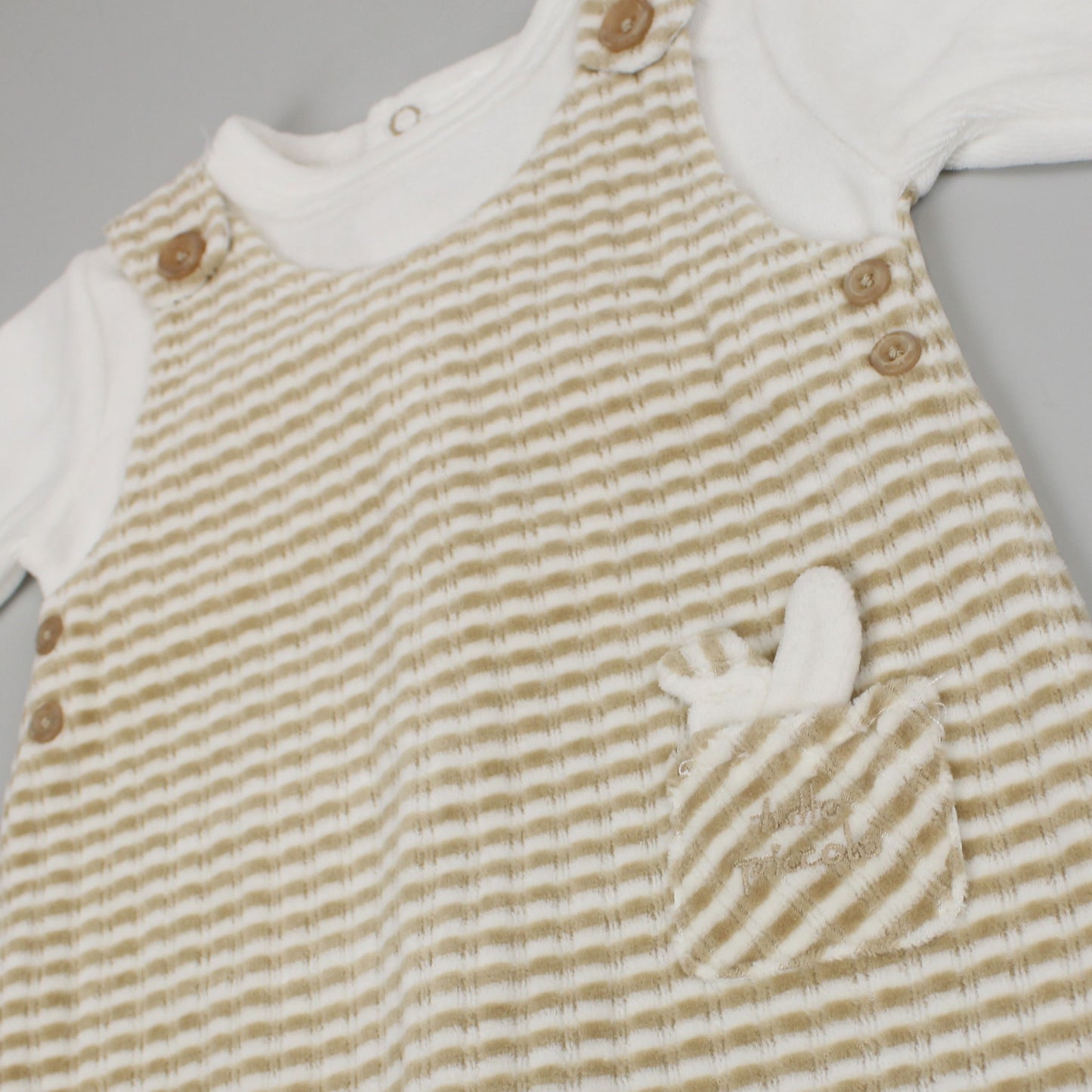 baby unisex beige sleepsuit