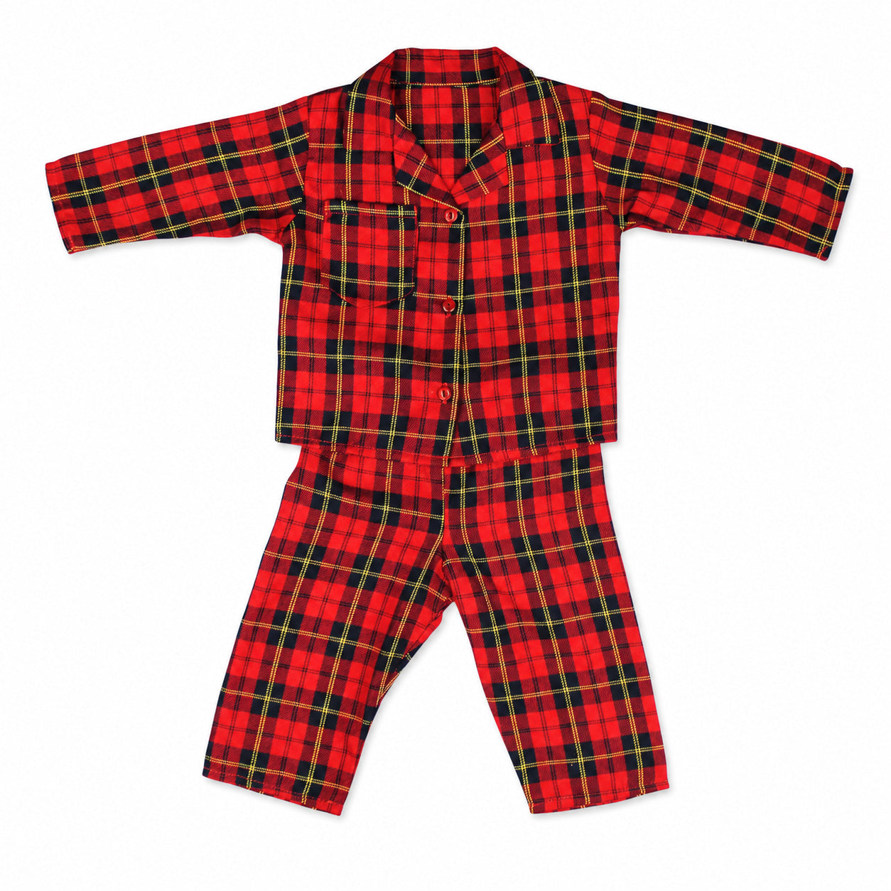 Boys Red Tartan Christmas Pyjama Set | Long Sleeve Check Pyjamas | 1–4 Years