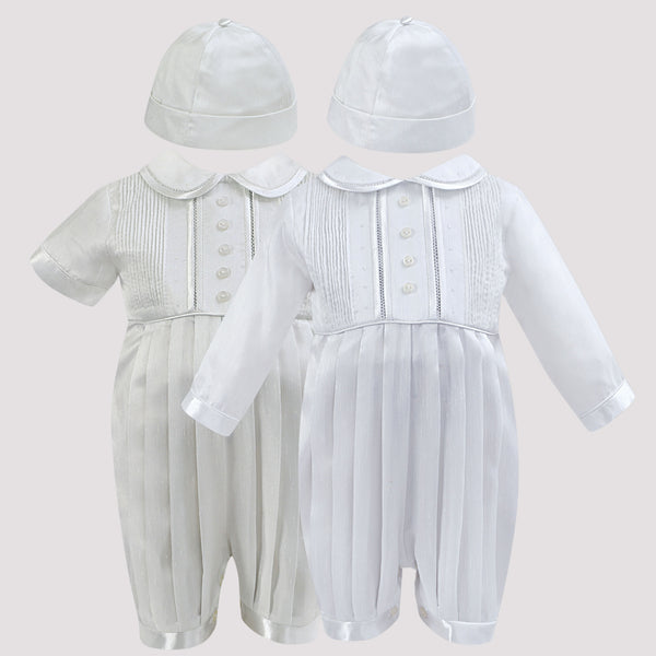 Baby Boy Christening Romper with Hat - Sarah Louise 002232
