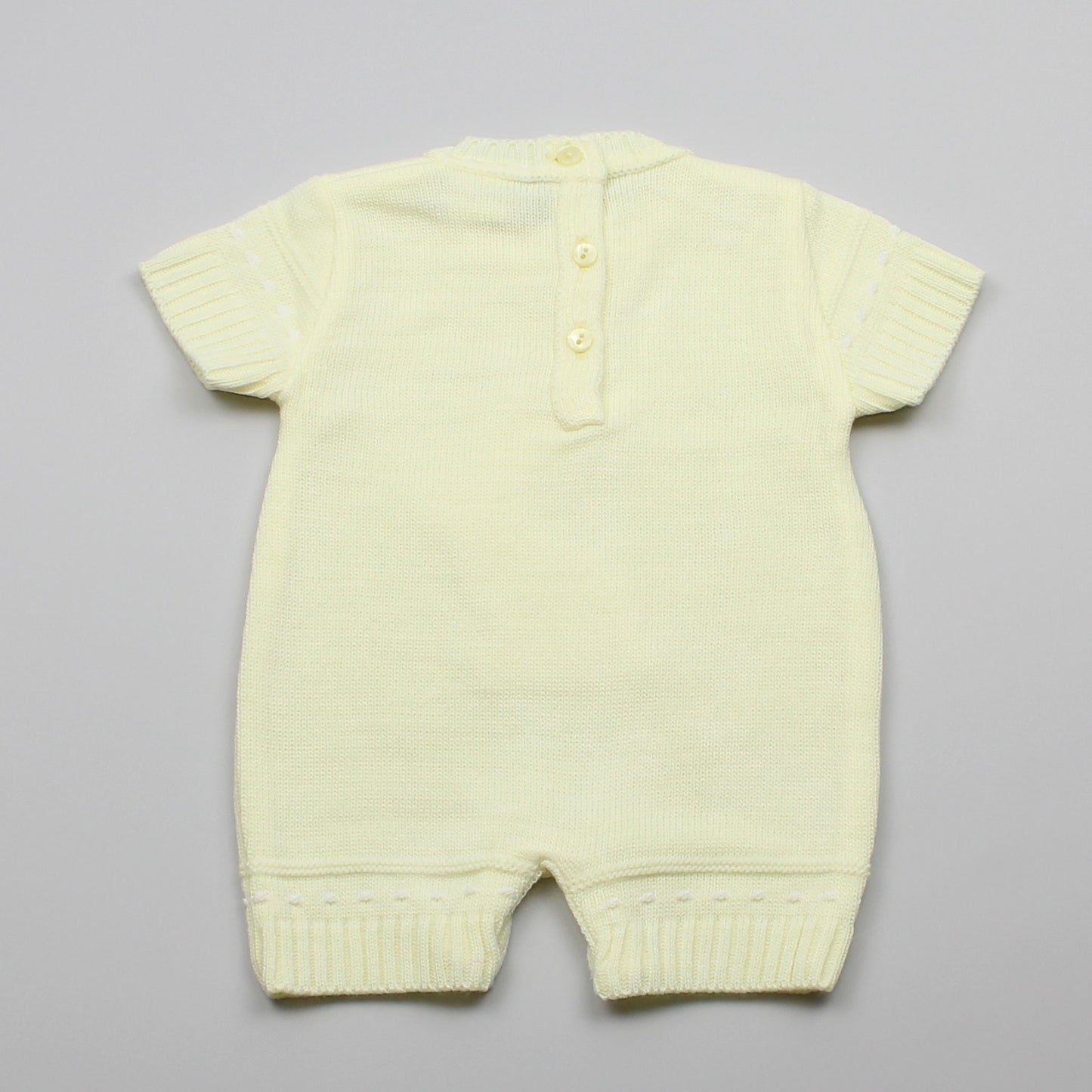 Unisex Yellow Romper with Bunny - Knitted Outfit