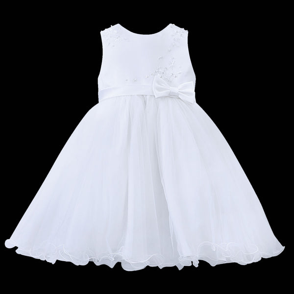 baby girl christening ballerina dress in white
