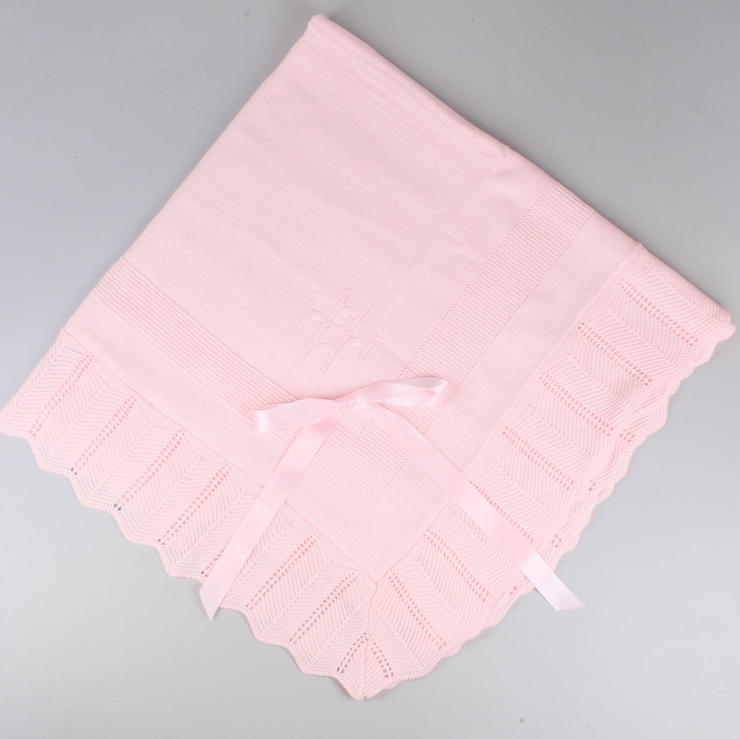 pink knitted spanish shawl