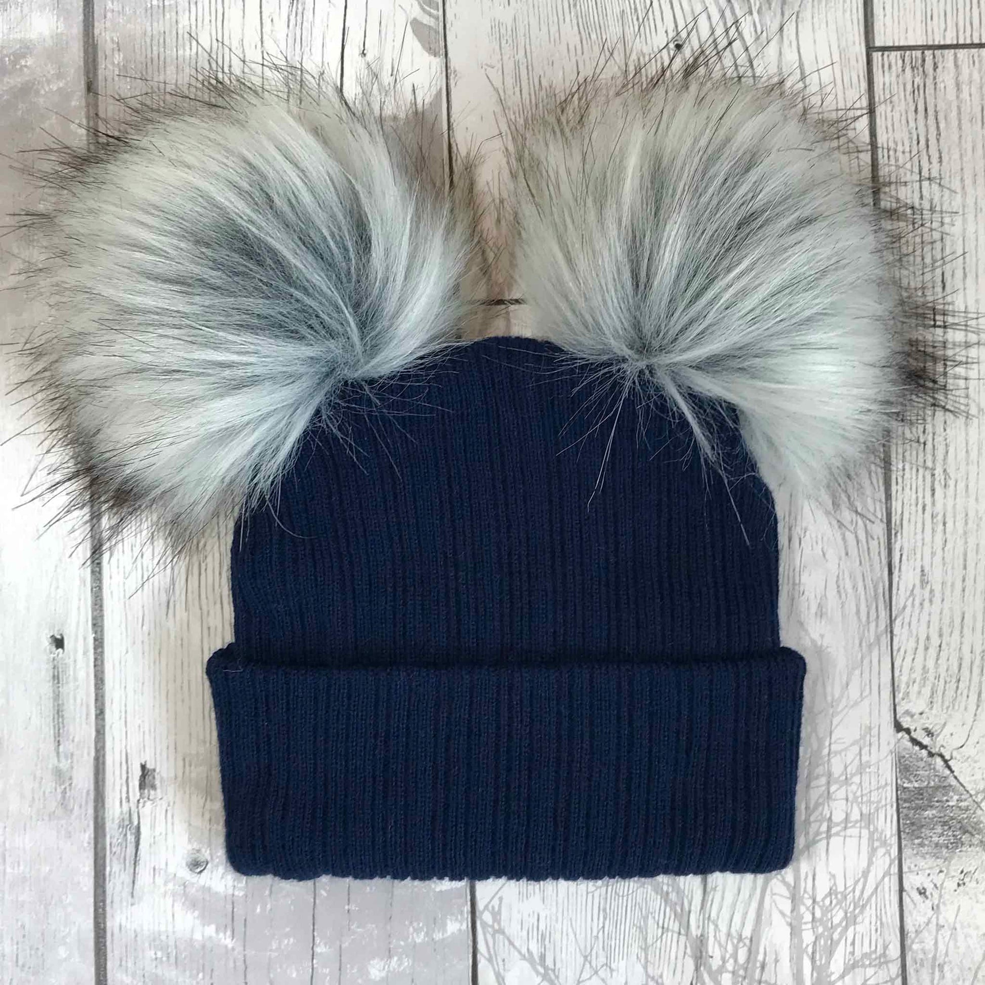 baby navy pom hat newborn