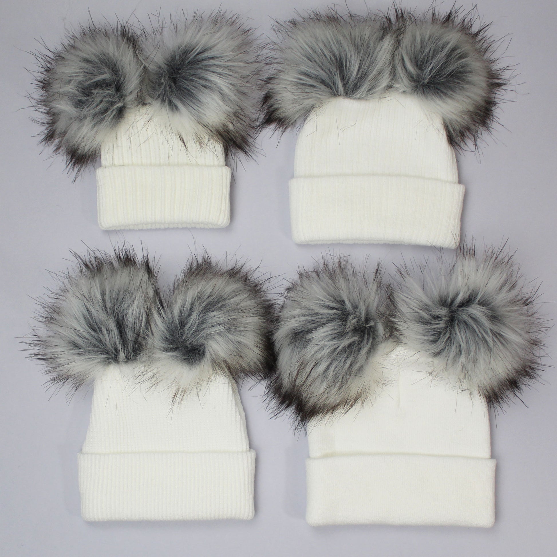 baby pom hat unisex white
