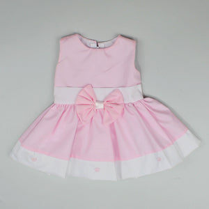 baby girl summer dress in pink with bow