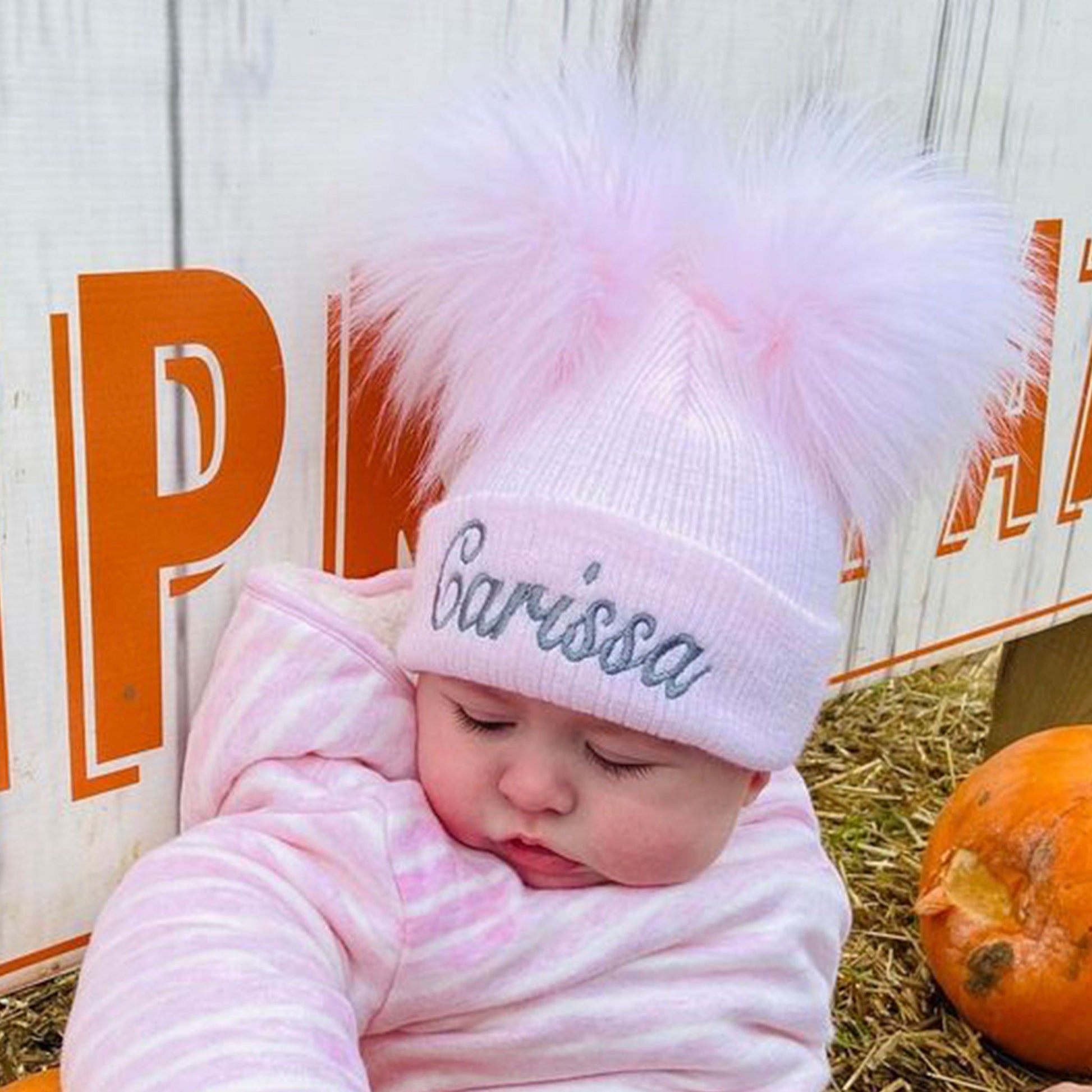 double pastel pink hat baby size newborn 1-9 months, 12-18 months, 2 to 4 years