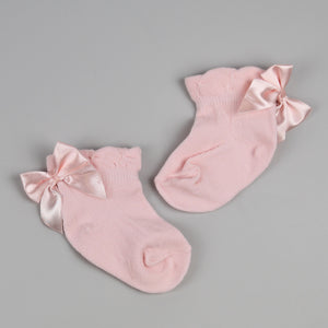 baby girl ankle bow socks pink pex