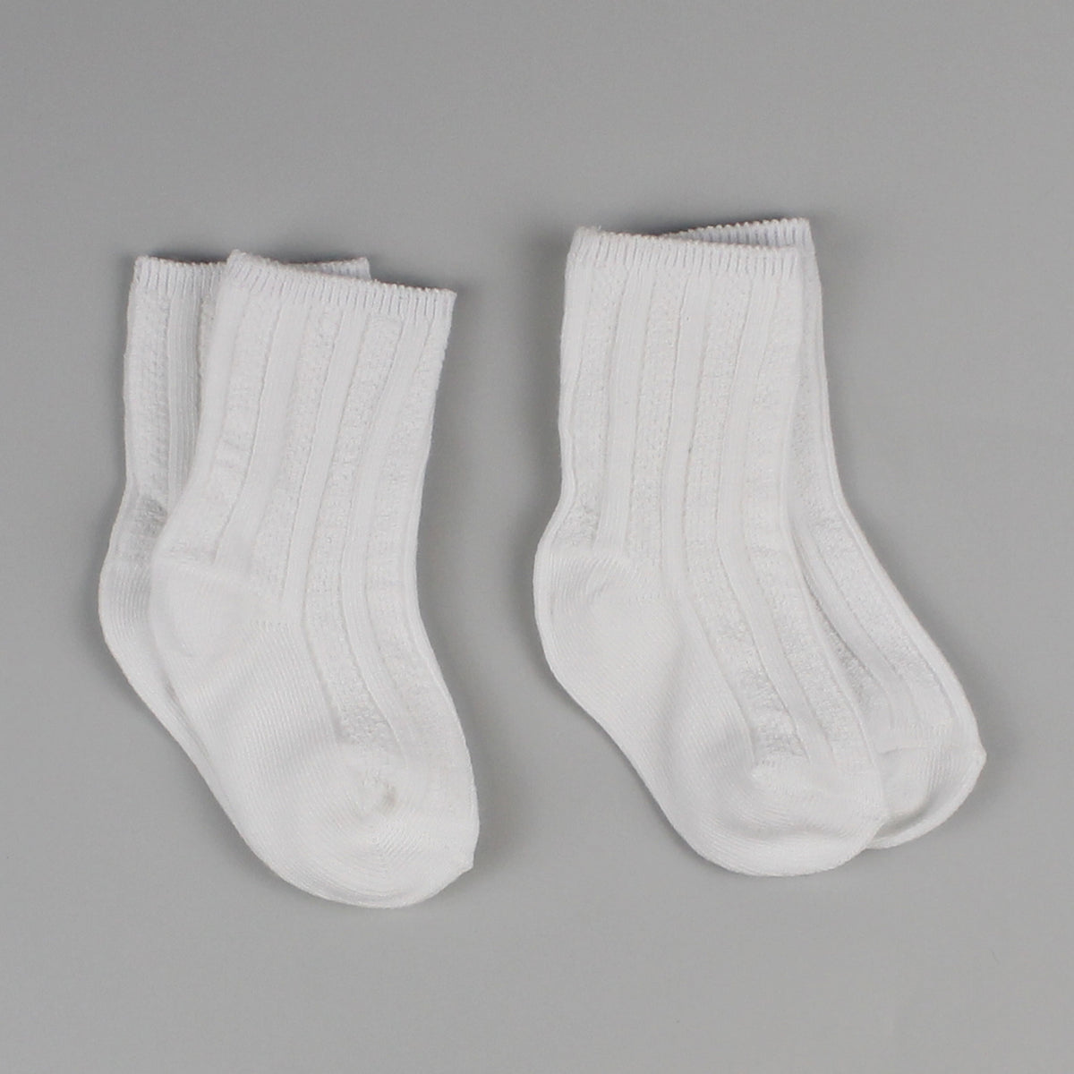Two Pack Baby mid knee high Socks White Pex Cannes Lullaby Lane