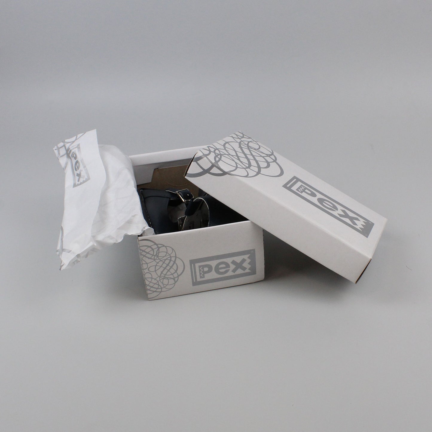 Baby Boys Navy Leather Shoe In Pex Brand Shoe Box