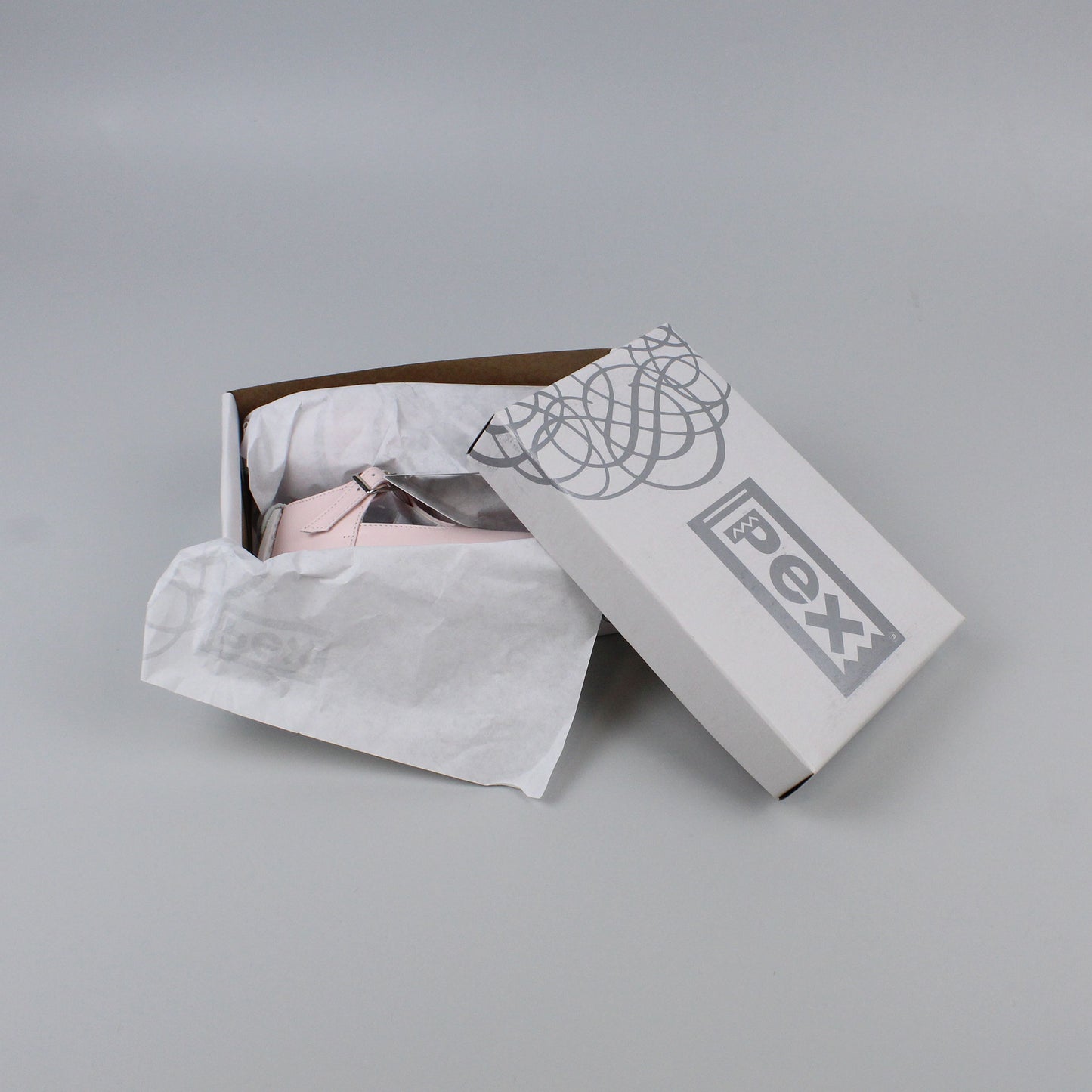 Pink Leather T Bar Shoe With Pex Brand Shoe Box