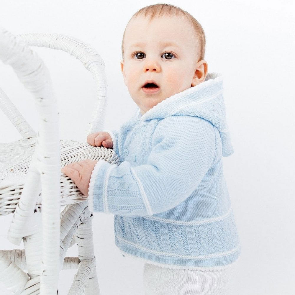 baby boys blue hooded cardigan