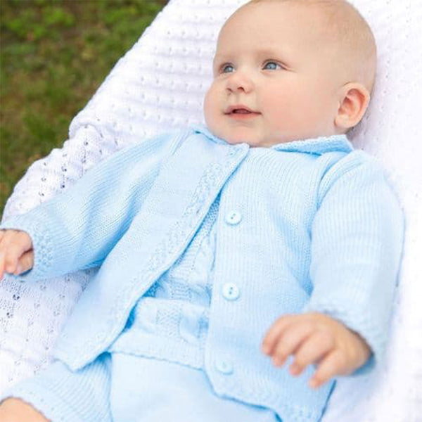 baby boys knitted and buttoned cardigan/jacket