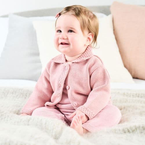 Personalised Baby Girls Cardigan - Dusty Pink