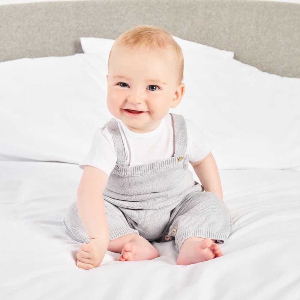 baby personalised grey dungarees