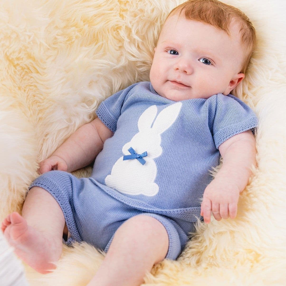 dandelion knitted baby boys bunny outfit