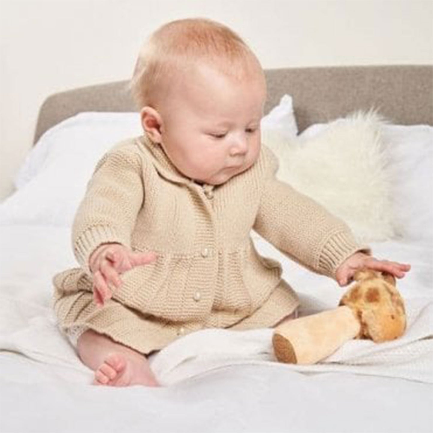 baby girls beige cardigan coat