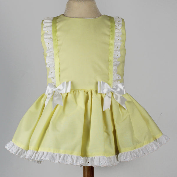baby girl lemon yellow dress easter spring