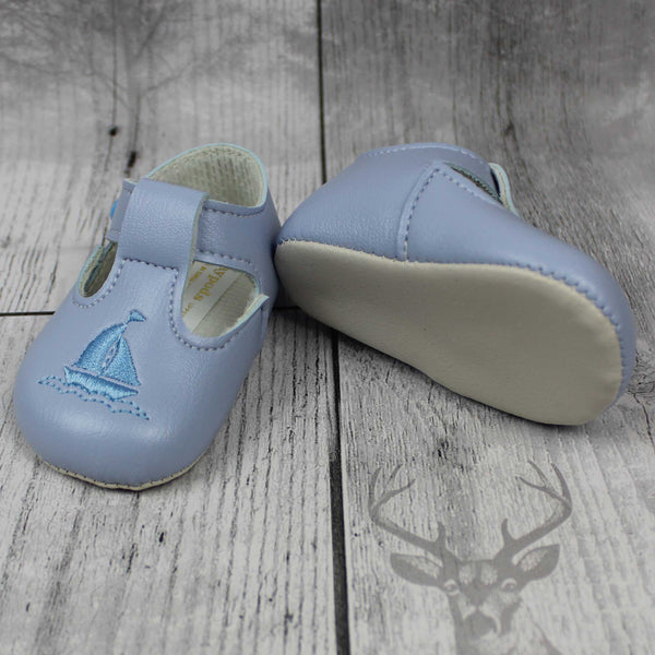 baby boys blue yacht shoes boat