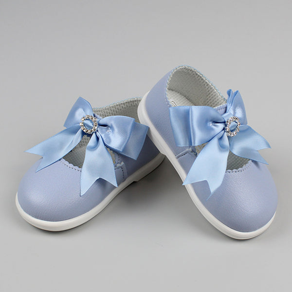 first walker girls bow diamante blue shoes