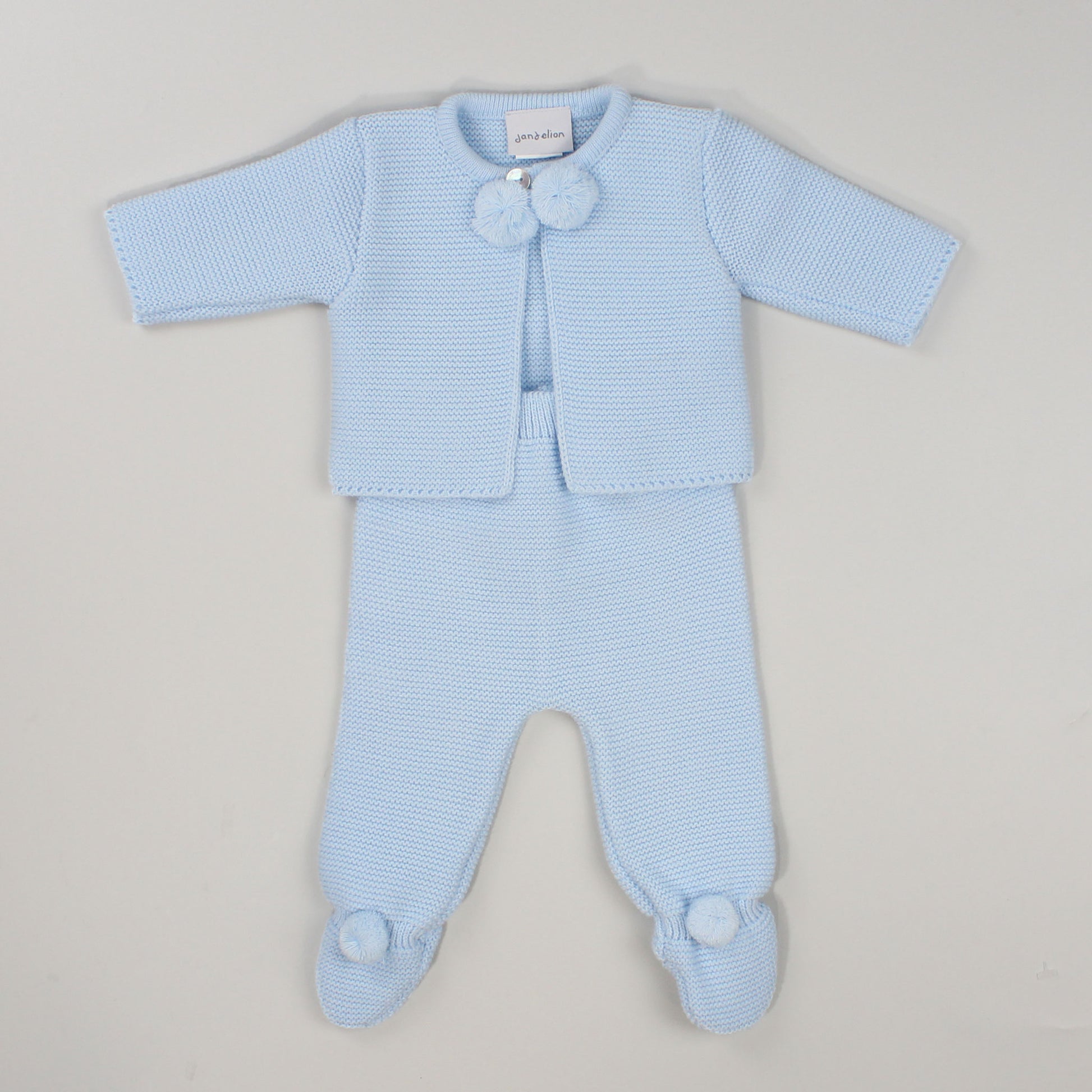 dandelion knitted pom outfit baby boys newborn knitted outfit