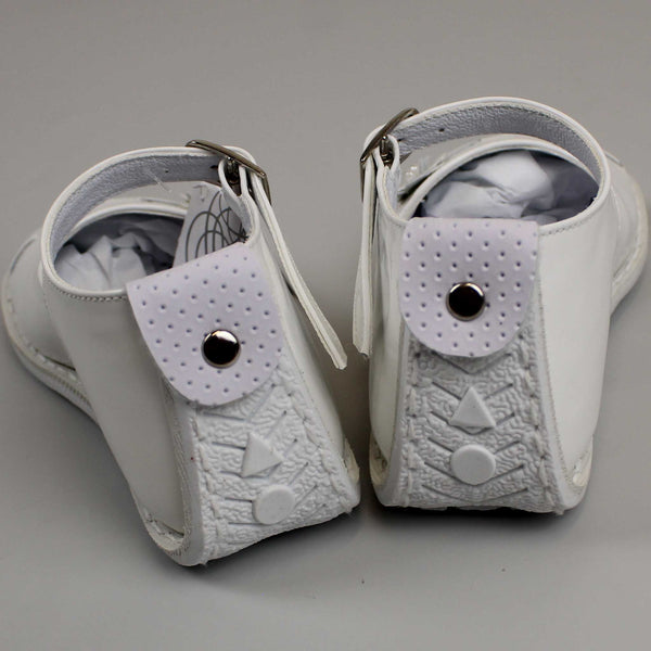 baby girls white latent hard sole shoes
