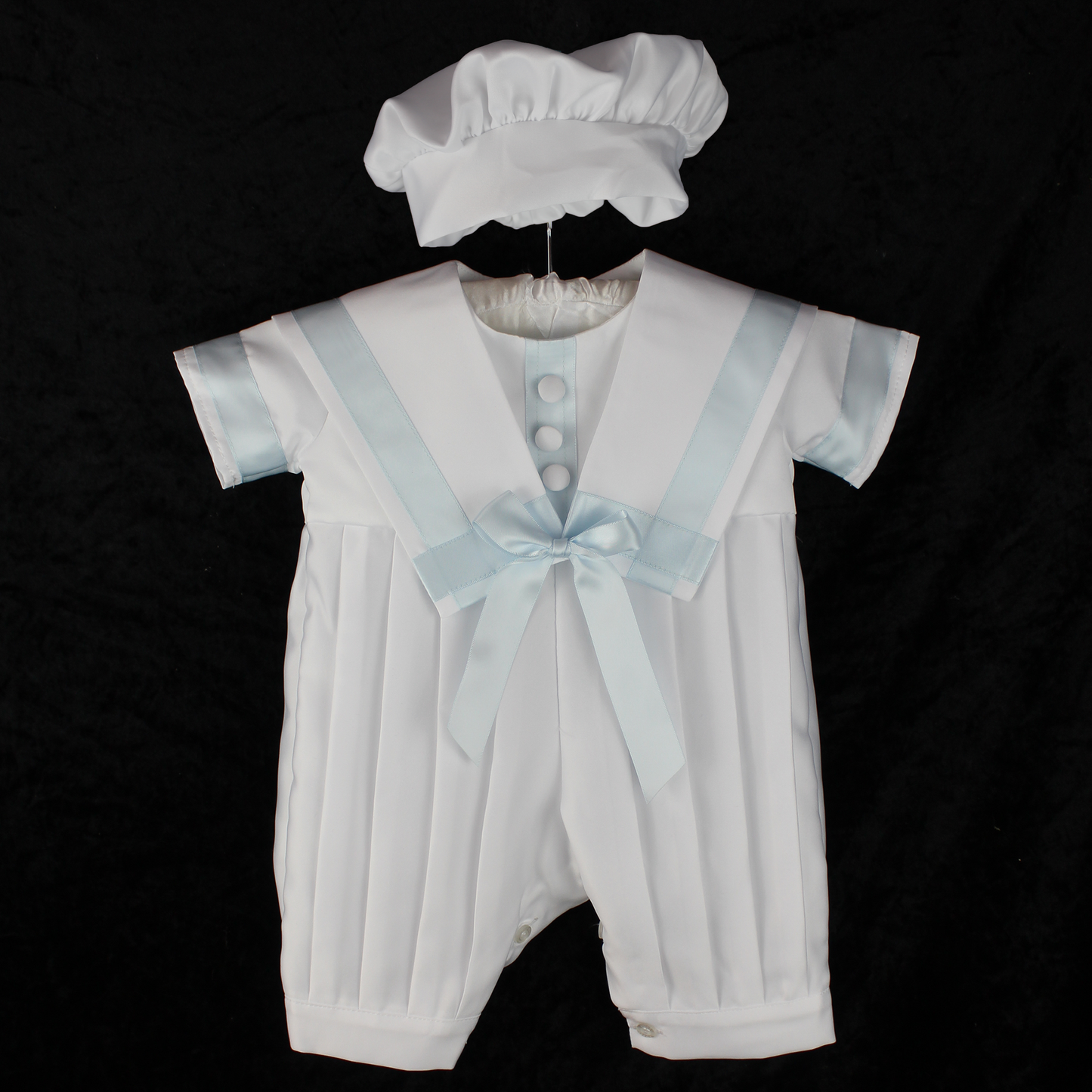 boys christening romper