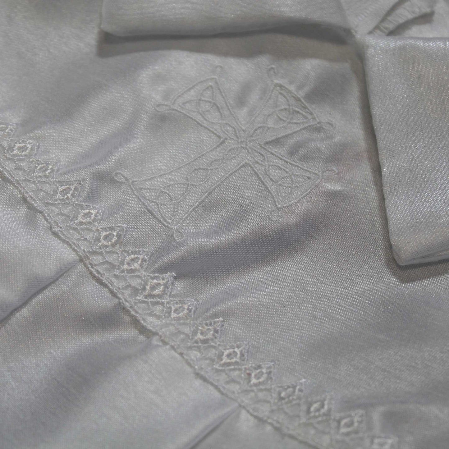 White Christening Romper with Hat