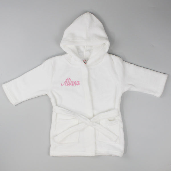 baby white plain custom personalised dressing gown 