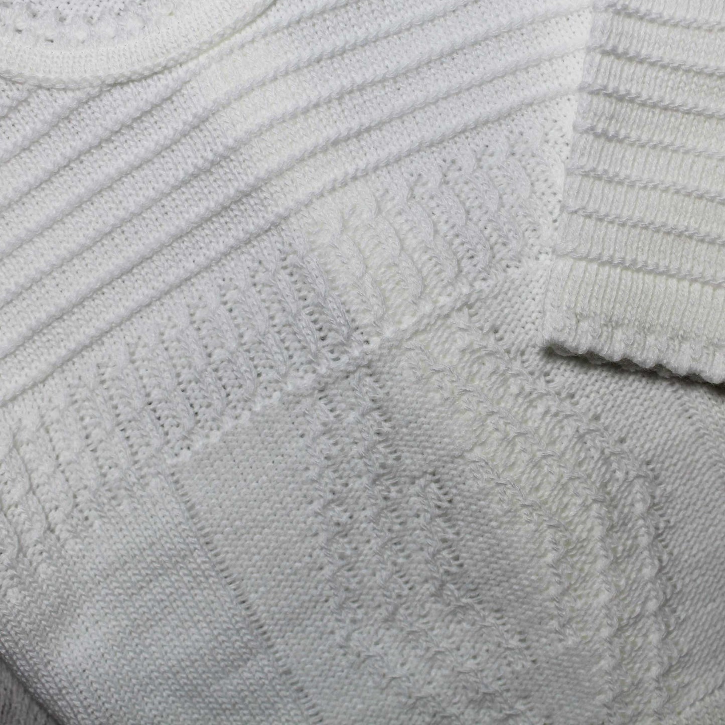 Baby Unisex Knitted Two Piece Outfit - White
