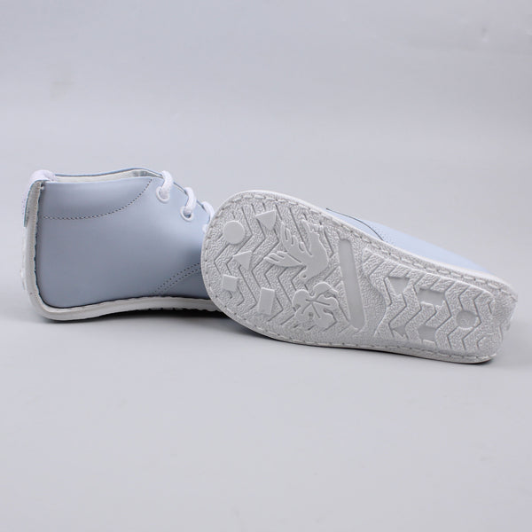 leather boys blue baby shoes