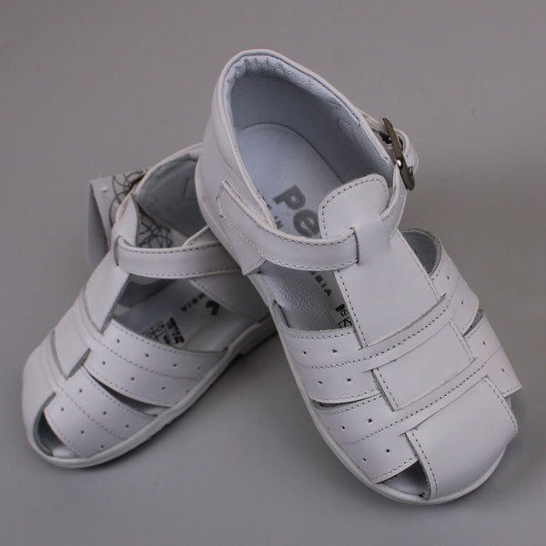 first walker white baby boys white sandals